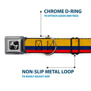 Dog Bone Seatbelt Buckle Collar - Colombia Flag Distressed