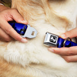 Dog Bone Seatbelt Buckle Collar - Cowboy/Coyote Silhouettes/Western Landscape Blues/Black