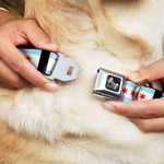 Dog Bone Seatbelt Buckle Collar - Chicago Flags/Black