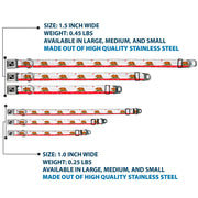 Dog Bone Seatbelt Buckle Collar - CALIFORNIA Bear/Star/Crackle Stripe White/Gray/Red