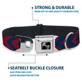 Load image into Gallery viewer, Dog Bone Seatbelt Buckle Collar - Chevron2 Red/Navy
