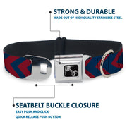 Dog Bone Seatbelt Buckle Collar - Chevron2 Red/Navy