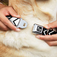 Load image into Gallery viewer, Dog Bone Seatbelt Buckle Collar - Chevron2 White/Black
