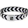 Load image into Gallery viewer, Dog Bone Seatbelt Buckle Collar - Chevron2 White/Black
