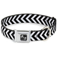 Load image into Gallery viewer, Dog Bone Seatbelt Buckle Collar - Chevron3 White/Black
