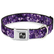 Dog Bone Seatbelt Buckle Collar - Crystals Purples