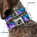 Load image into Gallery viewer, Dog Bone Seatbelt Buckle Collar - Crystals2 Blues/Purples
