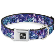 Dog Bone Seatbelt Buckle Collar - Crystals2 Blues/Purples