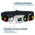 Load image into Gallery viewer, Dog Bone Seatbelt Buckle Collar - Christmas Lights Black/Multi Color
