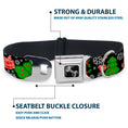 Load image into Gallery viewer, Dog Bone Seatbelt Buckle Collar - Christmas Collage Black/White/Green/Red
