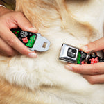 Dog Bone Seatbelt Buckle Collar - Christmas Collage Black/White/Green/Red