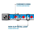 Load image into Gallery viewer, Dog Bone Seatbelt Buckle Collar - Chicago Skyline/Flag Distressed Black/White/Red
