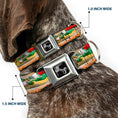 Load image into Gallery viewer, Dog Bone Seatbelt Buckle Collar - Chicago Style Hot Dog Vivid
