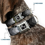 Dog Bone Seatbelt Buckle Collar - Chevron Weathered Black/Grays