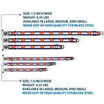 Dog Bone Seatbelt Buckle Collar - Colorado Heart Blue/White/Red/Yellow