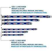 Dog Bone Seatbelt Buckle Collar - Colorado Trout Flag Blue/White/Red/Yellow