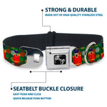 Dog Bone Seatbelt Buckle Collar - Christmas Nutcracker/Polka Dots Greens/Gold/Red