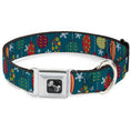 Load image into Gallery viewer, Dog Bone Seatbelt Buckle Collar - Christmas Ornaments/Snowflakes Blue/White/Multi Color
