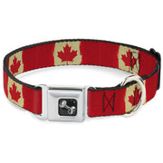 Dog Bone Seatbelt Buckle Collar - Canada Flag Painted