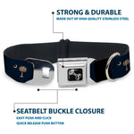 Dog Bone Seatbelt Buckle Collar - South Carolina Flag Distressed/Black