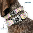 Load image into Gallery viewer, Dog Bone Seatbelt Buckle Collar - Square Lines White/Fluorescent Orange/Pink/Yellow
