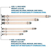 Dog Bone Seatbelt Buckle Collar - Square Lines White/Fluorescent Orange/Pink/Yellow