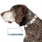 Dog Bone Seatbelt Buckle Collar - Square Lines White/Fluorescent Orange/Pink/Yellow