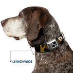 Dog Bone Seatbelt Buckle Collar - Sloth Face/Hanging Black