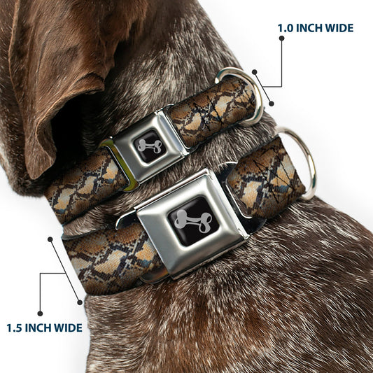 Dog Bone Seatbelt Buckle Collar - Snake Skin 4
