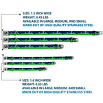 Dog Bone Seatbelt Buckle Collar - Seattle Skyline Navy/Bright Green