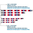 Load image into Gallery viewer, Dog Bone Seatbelt Buckle Collar - Stars & Stripes Ribbon Red/Blue/White
