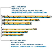 Dog Bone Seatbelt Buckle Collar - SUP w/Dog Yellows/Blues/Black