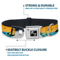 Load image into Gallery viewer, Dog Bone Seatbelt Buckle Collar - SUP w/Dog Yellows/Blues/Black
