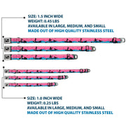 Dog Bone Seatbelt Buckle Collar - SUP w/Dog Pink/Blues/Black