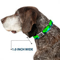 Load image into Gallery viewer, Dog Bone Seatbelt Buckle Collar - SUP w/Dog Neon Green/Blues/Black
