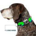 Load image into Gallery viewer, Dog Bone Seatbelt Buckle Collar - SUP w/Dog Neon Green/Blues/Black
