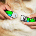 Load image into Gallery viewer, Dog Bone Seatbelt Buckle Collar - SUP w/Dog Neon Green/Blues/Black
