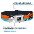 Load image into Gallery viewer, Dog Bone Seatbelt Buckle Collar - SUP w/Dog Neon Orange/Blues/Black
