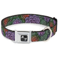 Load image into Gallery viewer, Dog Bone Seatbelt Buckle Collar - Succulents Stacked Green/Pink/Orange
