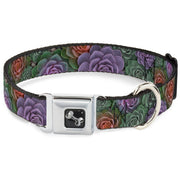 Dog Bone Seatbelt Buckle Collar - Succulents Stacked Green/Pink/Orange