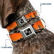 Dog Bone Seatbelt Buckle Collar - San Francisco Vivid Skyline Orange Fade/Black