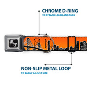 Dog Bone Seatbelt Buckle Collar - San Francisco Vivid Skyline Orange Fade/Black