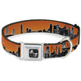 Load image into Gallery viewer, Dog Bone Seatbelt Buckle Collar - San Francisco Vivid Skyline Orange Fade/Black
