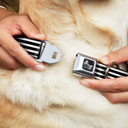 Dog Bone Seatbelt Buckle Collar - Stripe Blocks Black/White
