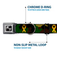 Load image into Gallery viewer, Dog Bone Seatbelt Buckle Collar - Support Our Troops Camo Olive/Yellow Ribbon
