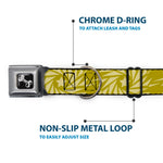 Dog Bone Seatbelt Buckle Collar - Star Pinwheel Olive Greens