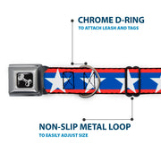 Dog Bone Seatbelt Buckle Collar - Stars/Stripes Red/Blue/White