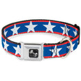 Load image into Gallery viewer, Dog Bone Seatbelt Buckle Collar - Stars/Stripes Red/Blue/White
