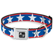 Dog Bone Seatbelt Buckle Collar - Stars/Stripes Red/Blue/White