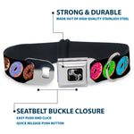 Dog Bone Seatbelt Buckle Collar - Sprinkle Donuts Black/Multi Color